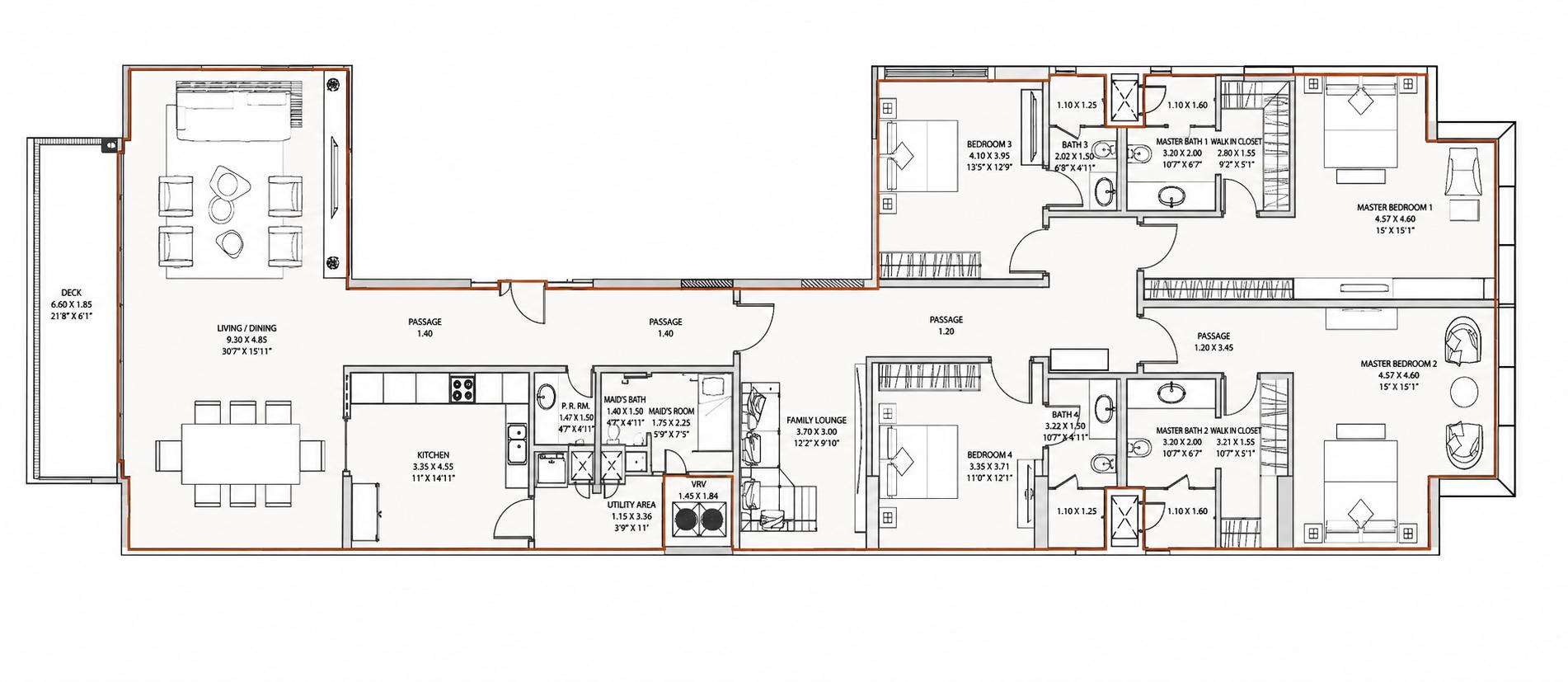 4.5BHK Premium floor plan