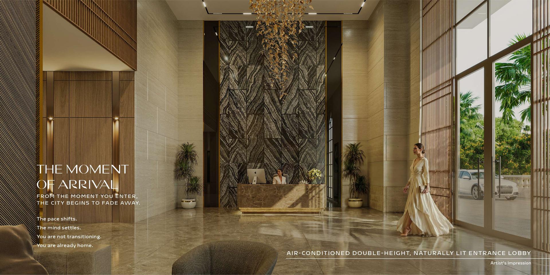 Grand entrance lobby at Hiranandani Rockside, Powai