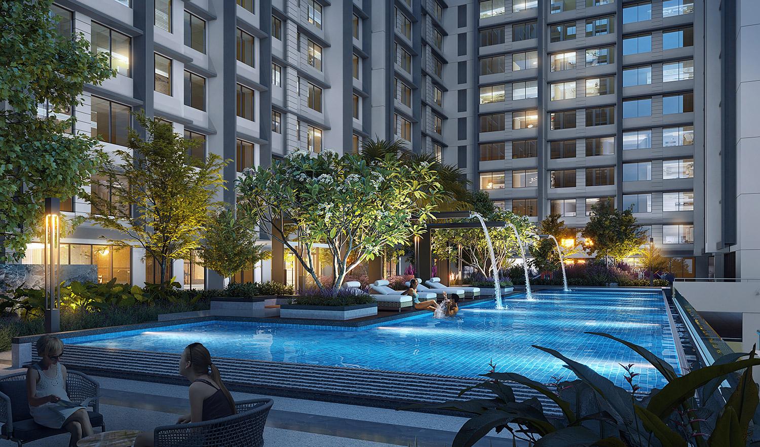 Swimming pool at La Serena, Kandivali West