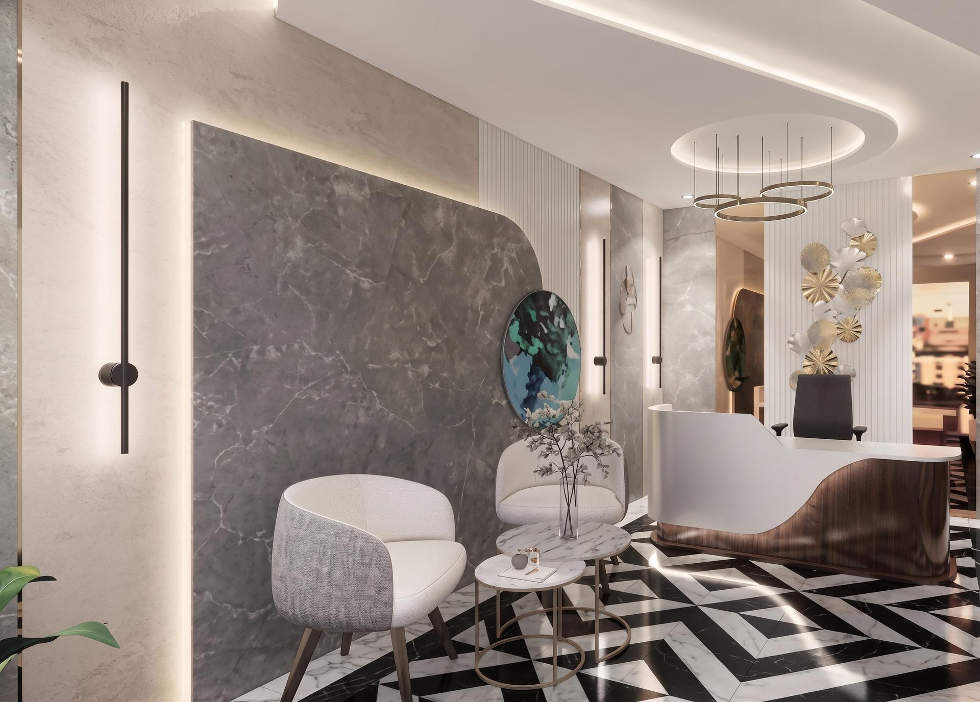 Grand entrance lobby at Sumit Bhakti, Santacruz East