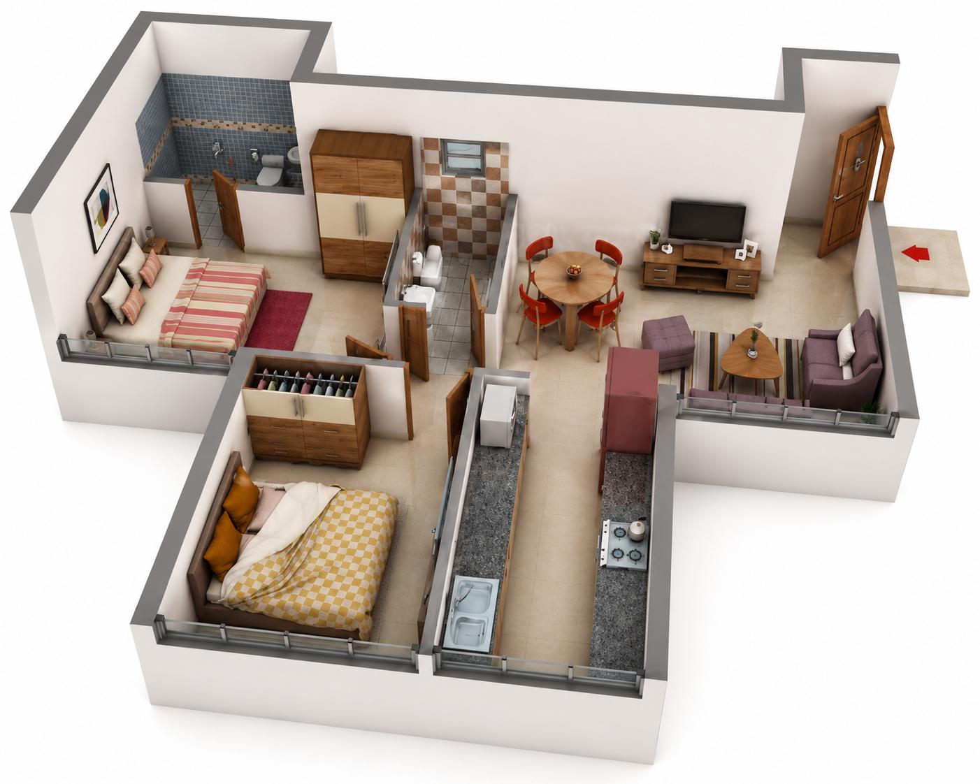 2BHK Ultra Luxury floor plan