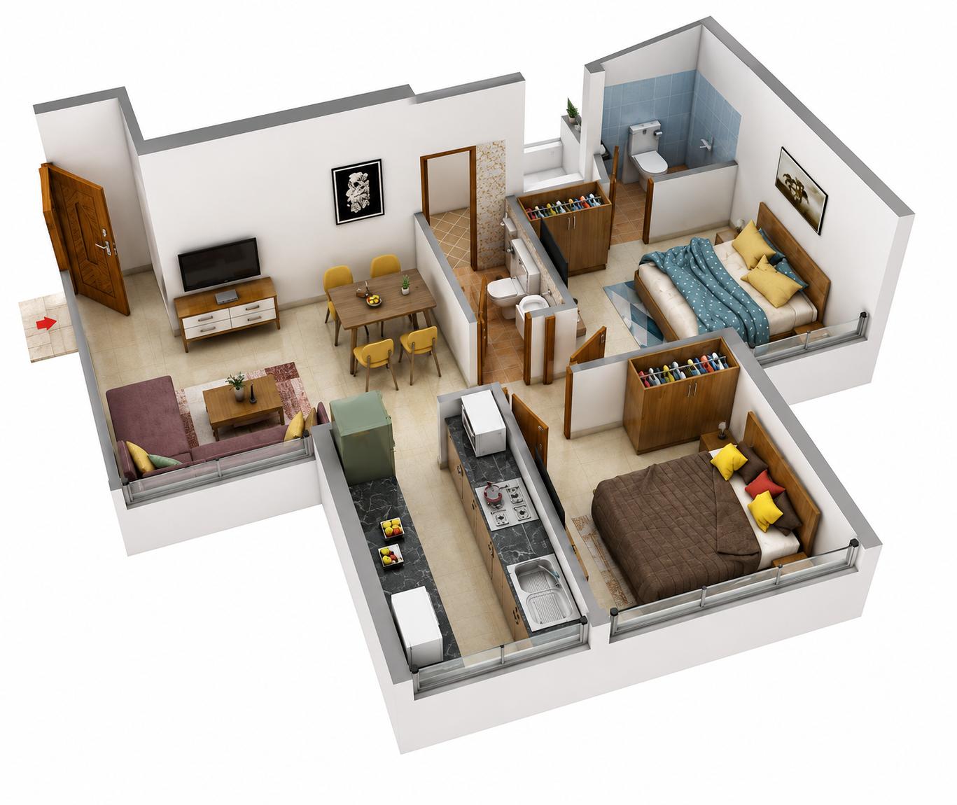 2BHK Premium Plus floor plan