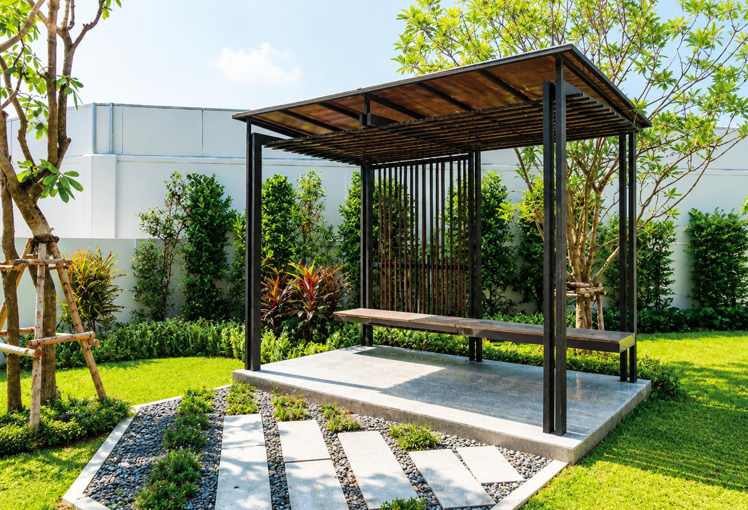 Landscaped gardens at Gurukrupa Shiv Sagar, Borivali West