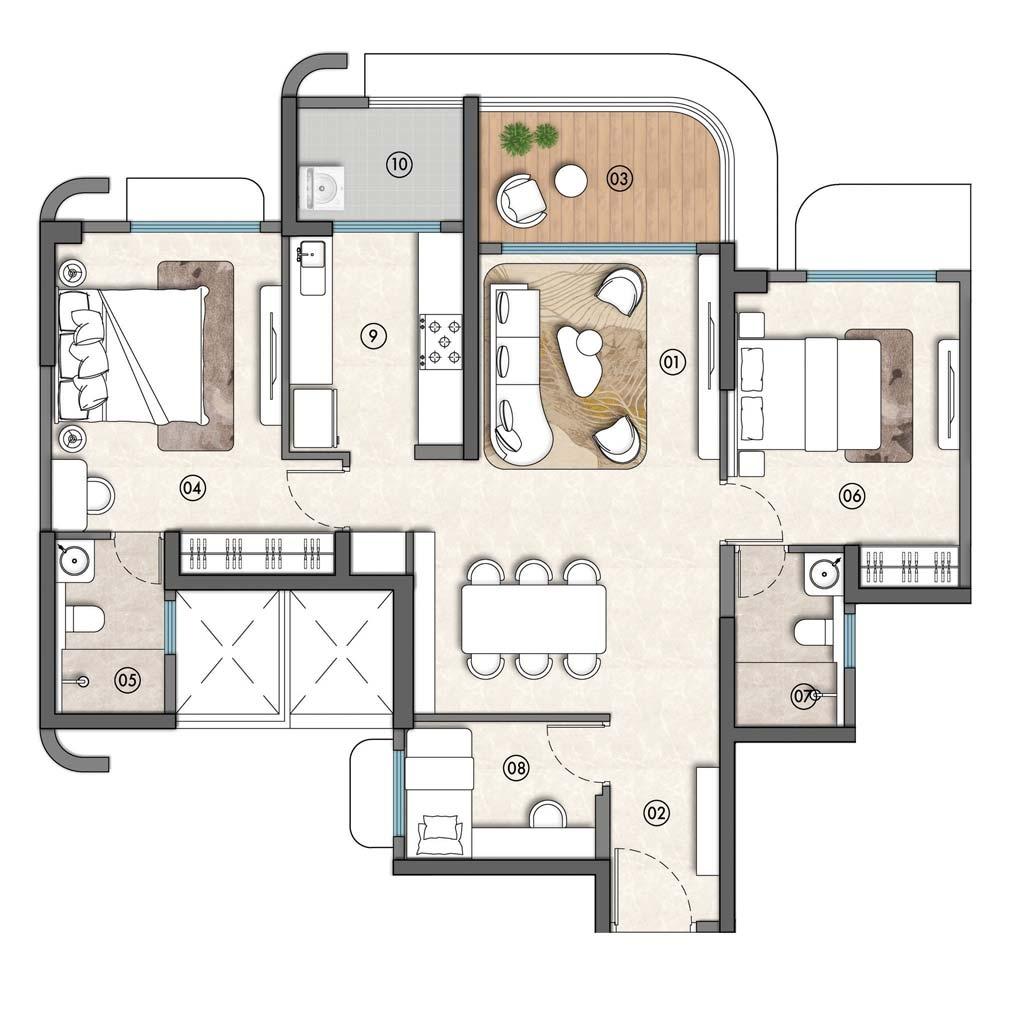 2.5BHK floor plan