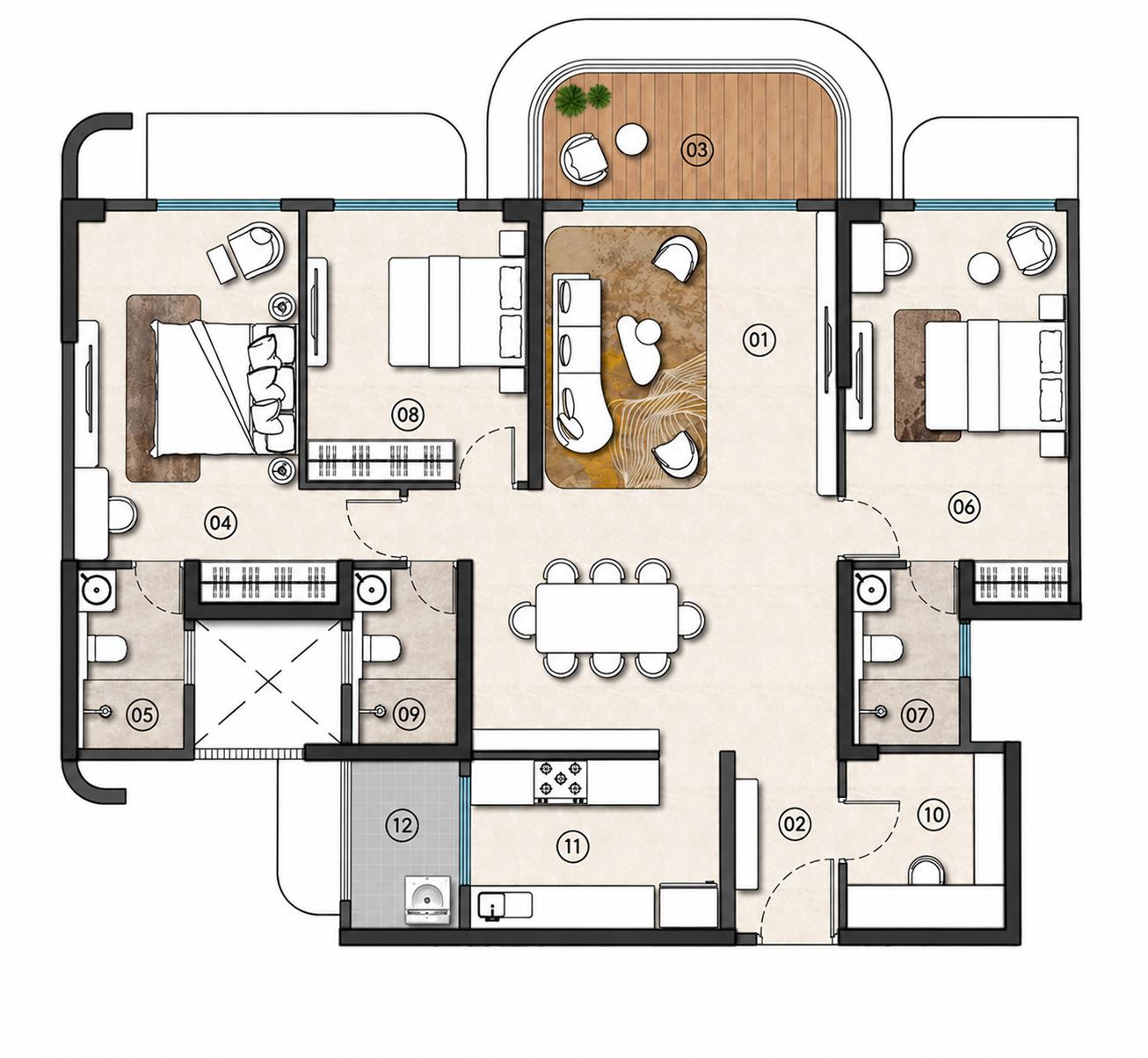 3.5BHK floor plan