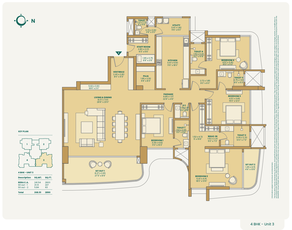 4BHK - Unit 3 floor plan