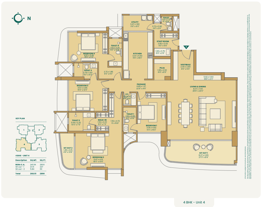4BHK - Unit 4 floor plan