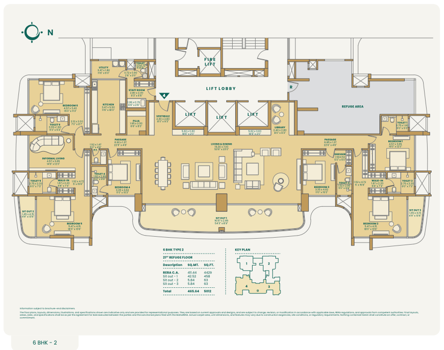 6BHK - Type 2 floor plan