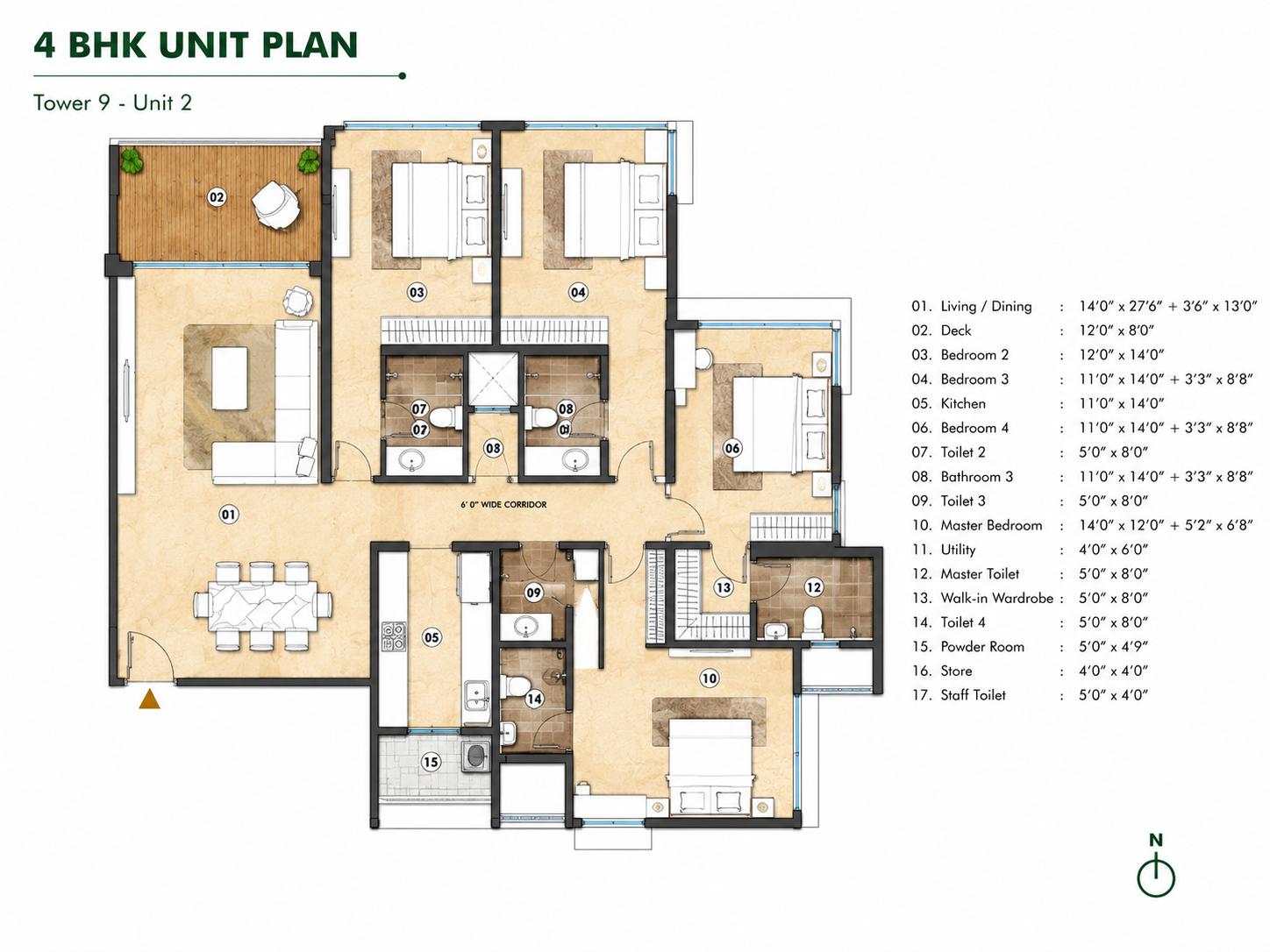 4BHK Premium floor plan