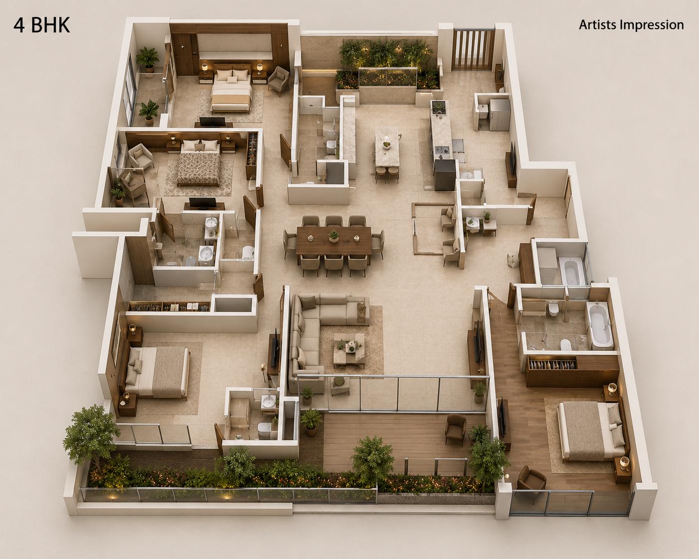 4BHK floor plan
