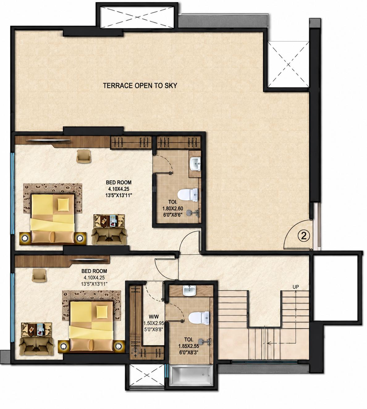 5BHK Duplex floor plan