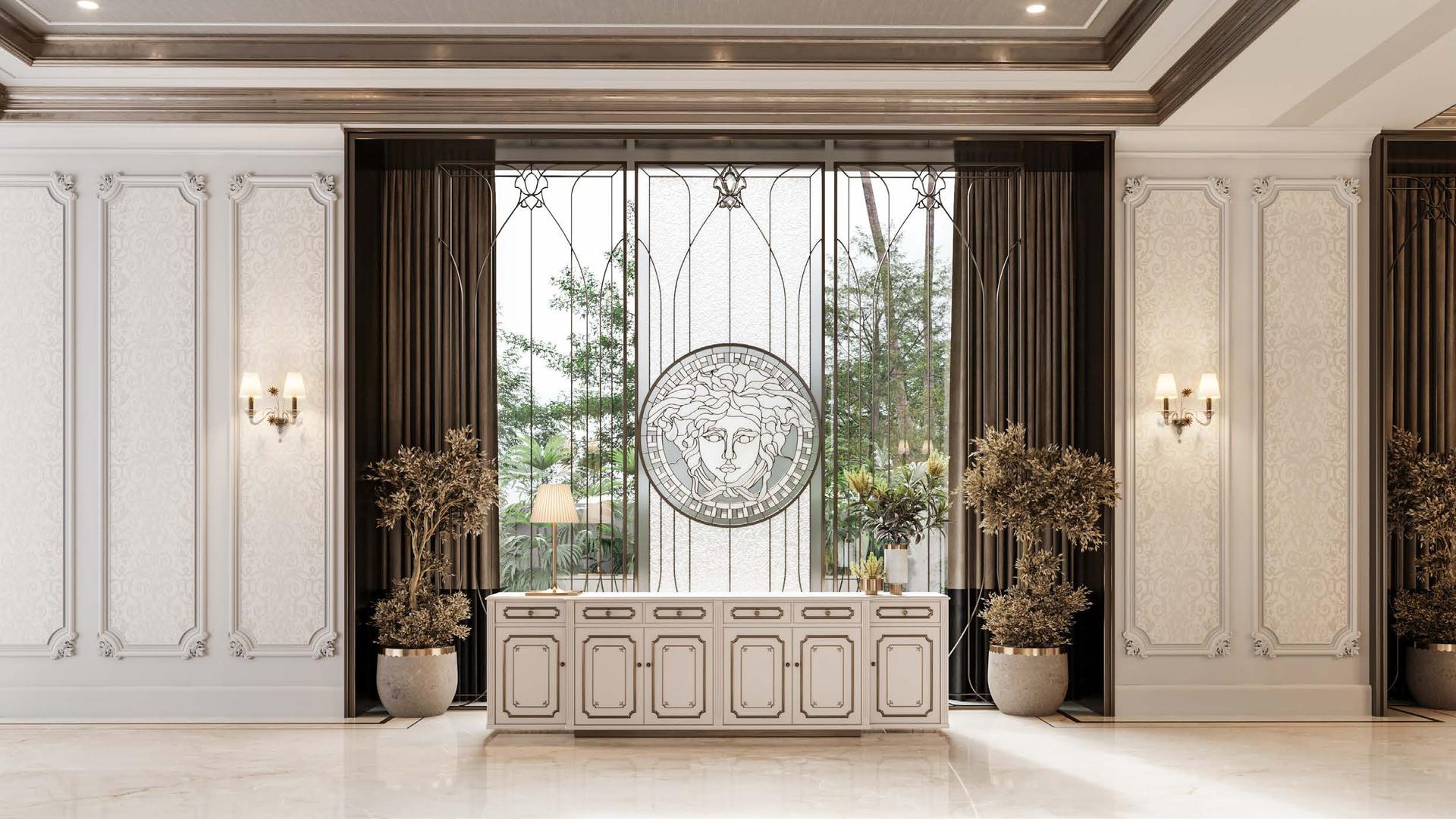Grand entrance lobby at ABIL Mansion, Gamdevi