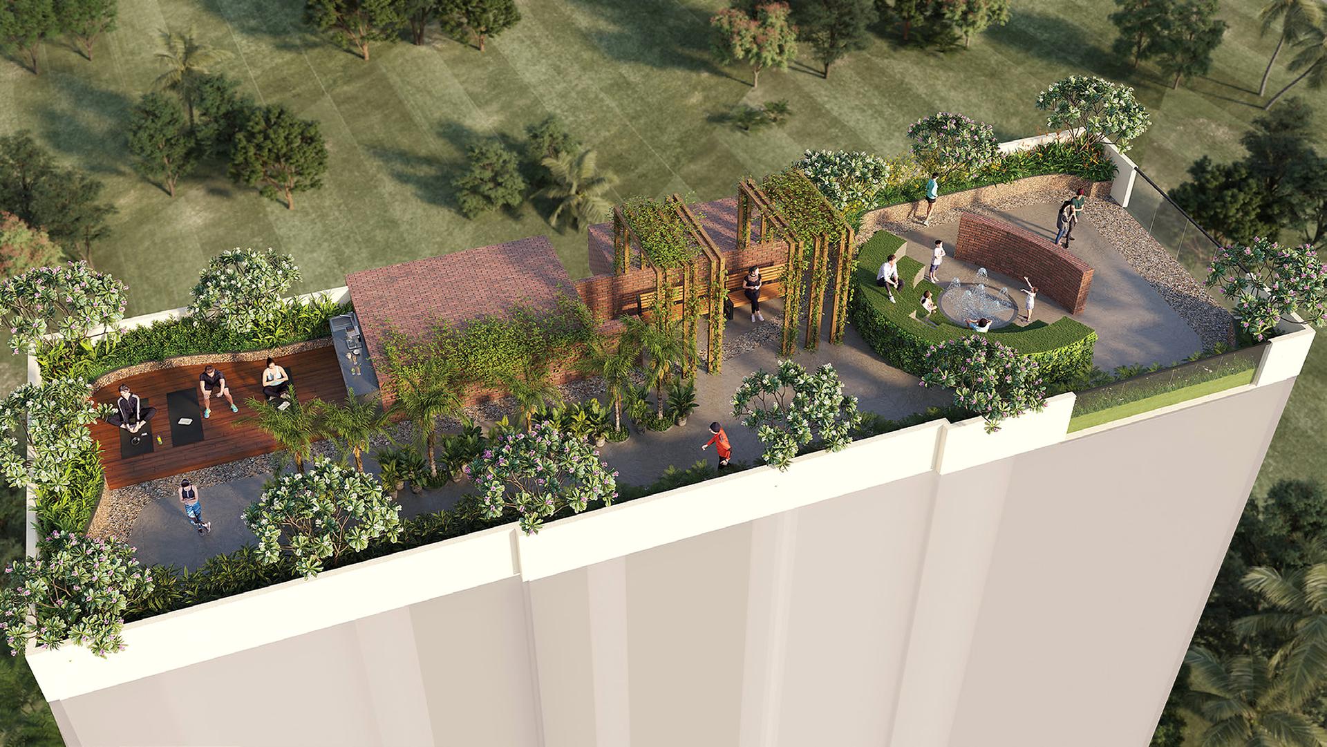 Rooftop terrace at Amal Mangal Meeth CHS, Vile Parle