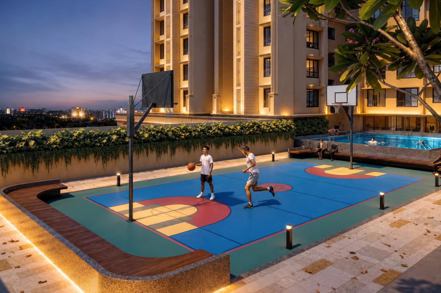 Basketball court at One Vara, Goregaon East