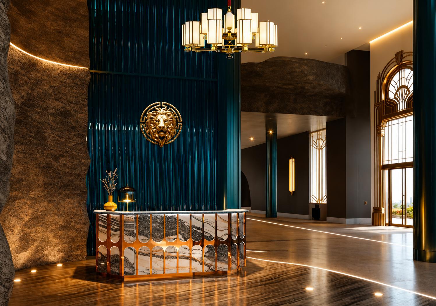 Grand entrance lobby at One Vara, Goregaon East