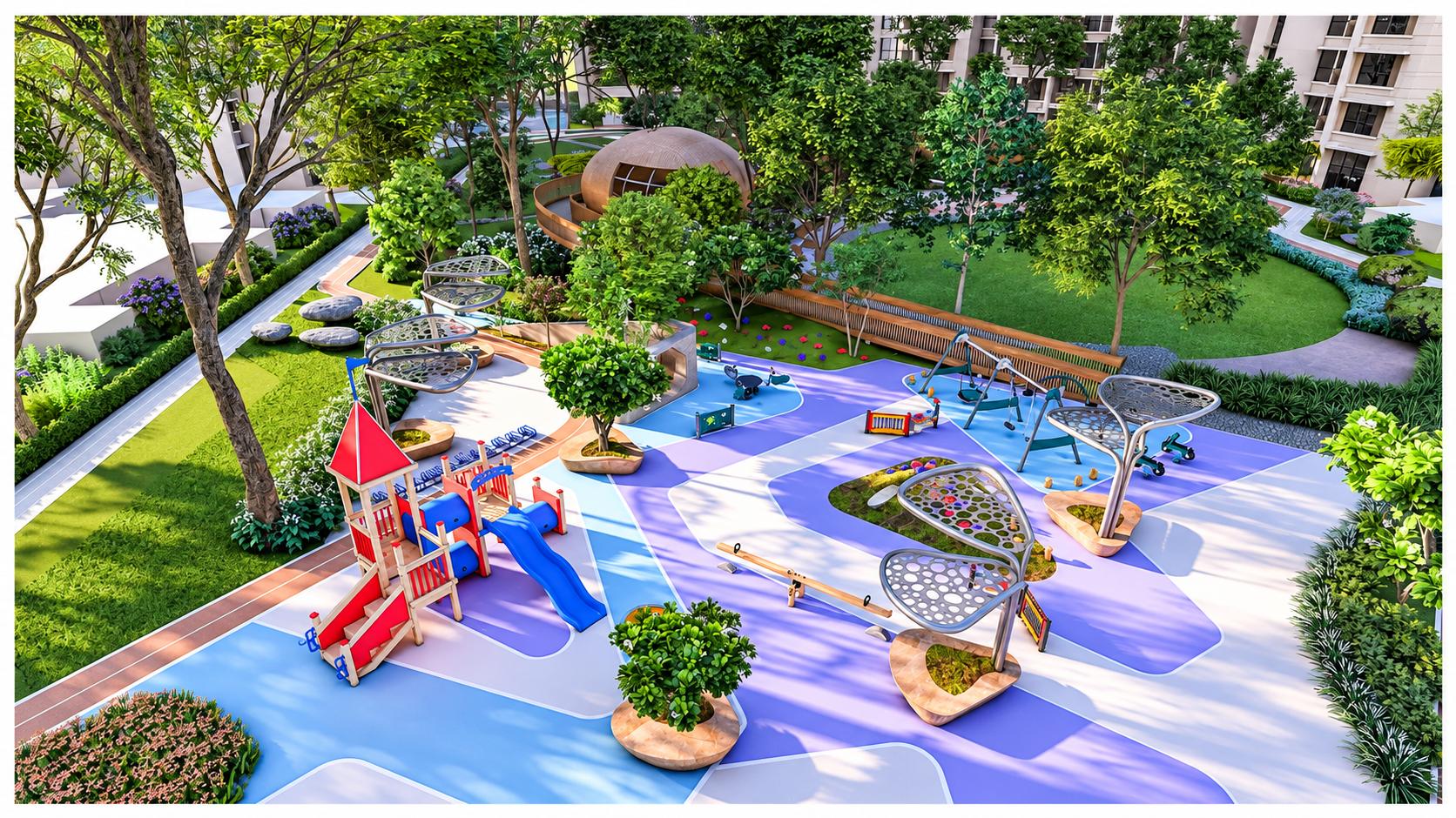 Children's play area at Chandak Highscape City, Chembur