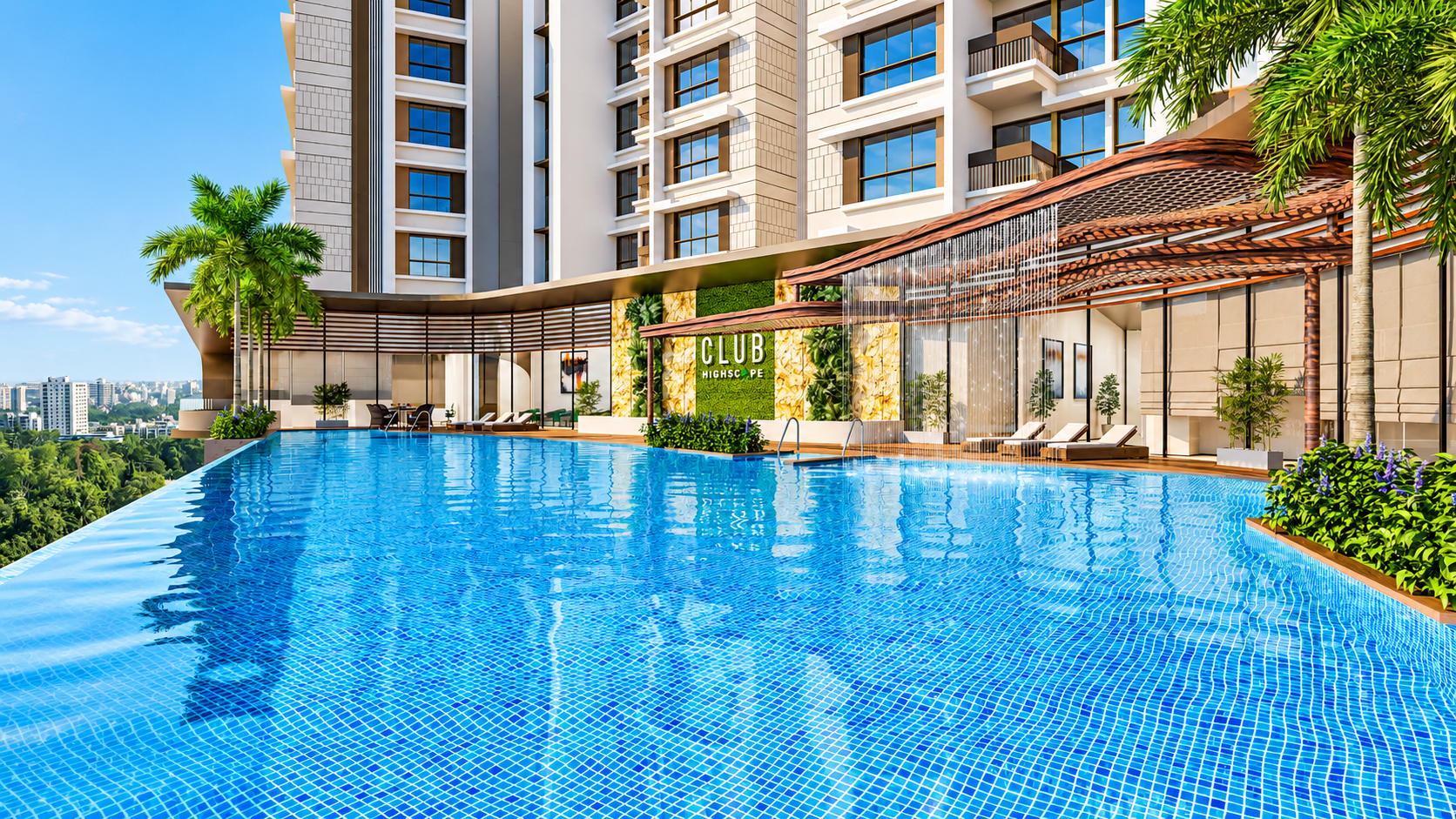 Swimming pool at Chandak Highscape City, Chembur