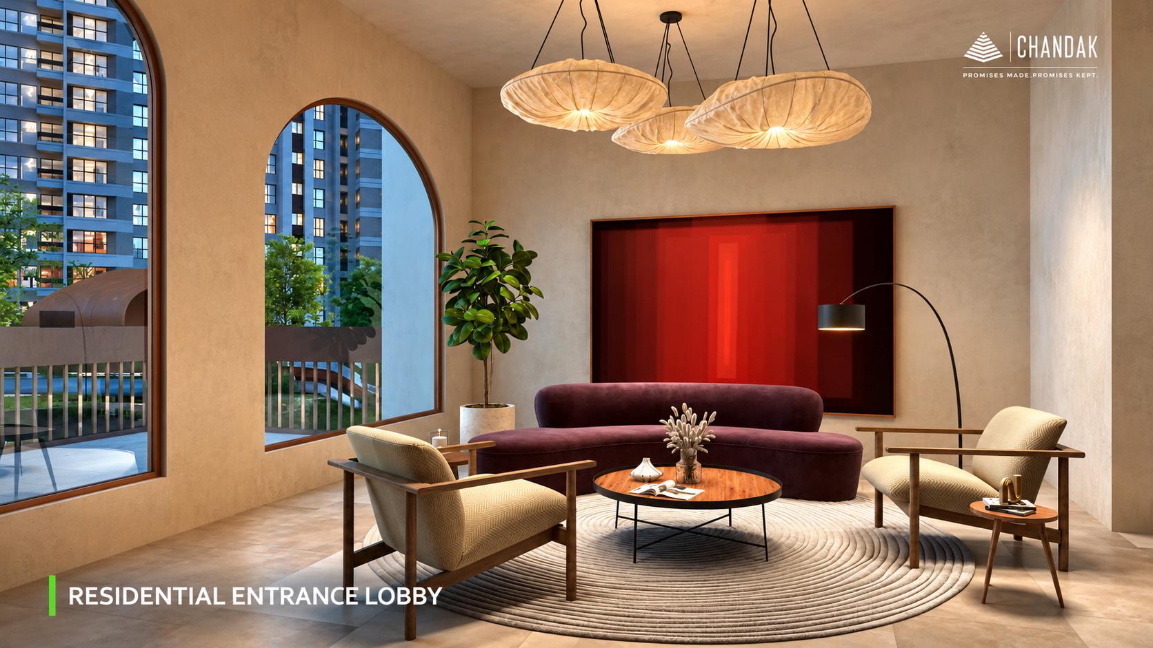 Grand entrance lobby at Chandak Highscape City, Chembur