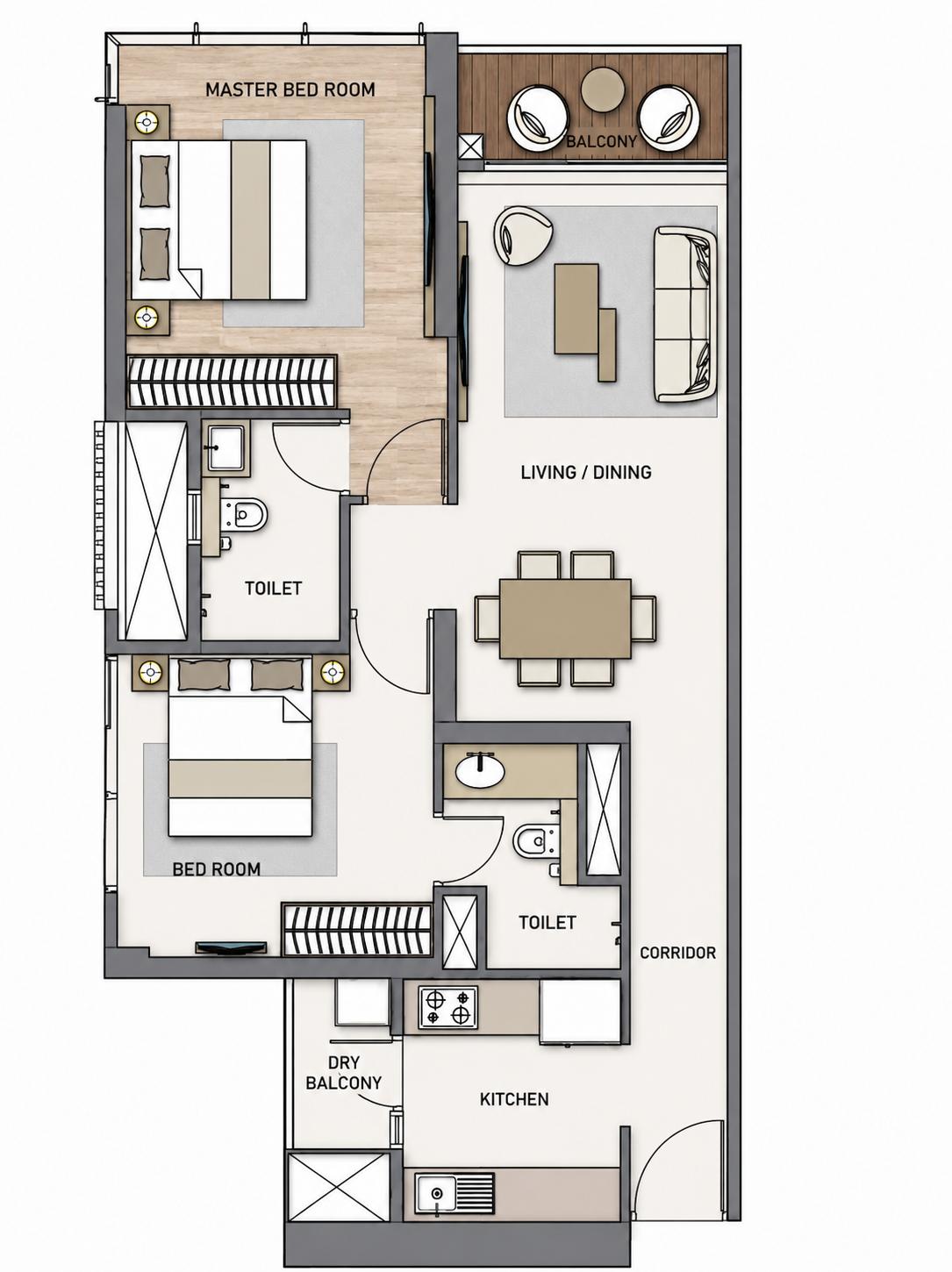 2BHK Ultra Grand floor plan