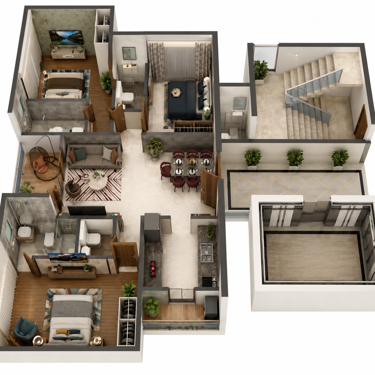 3BHK Premium floor plan