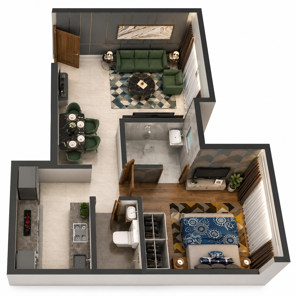 1BHK floor plan