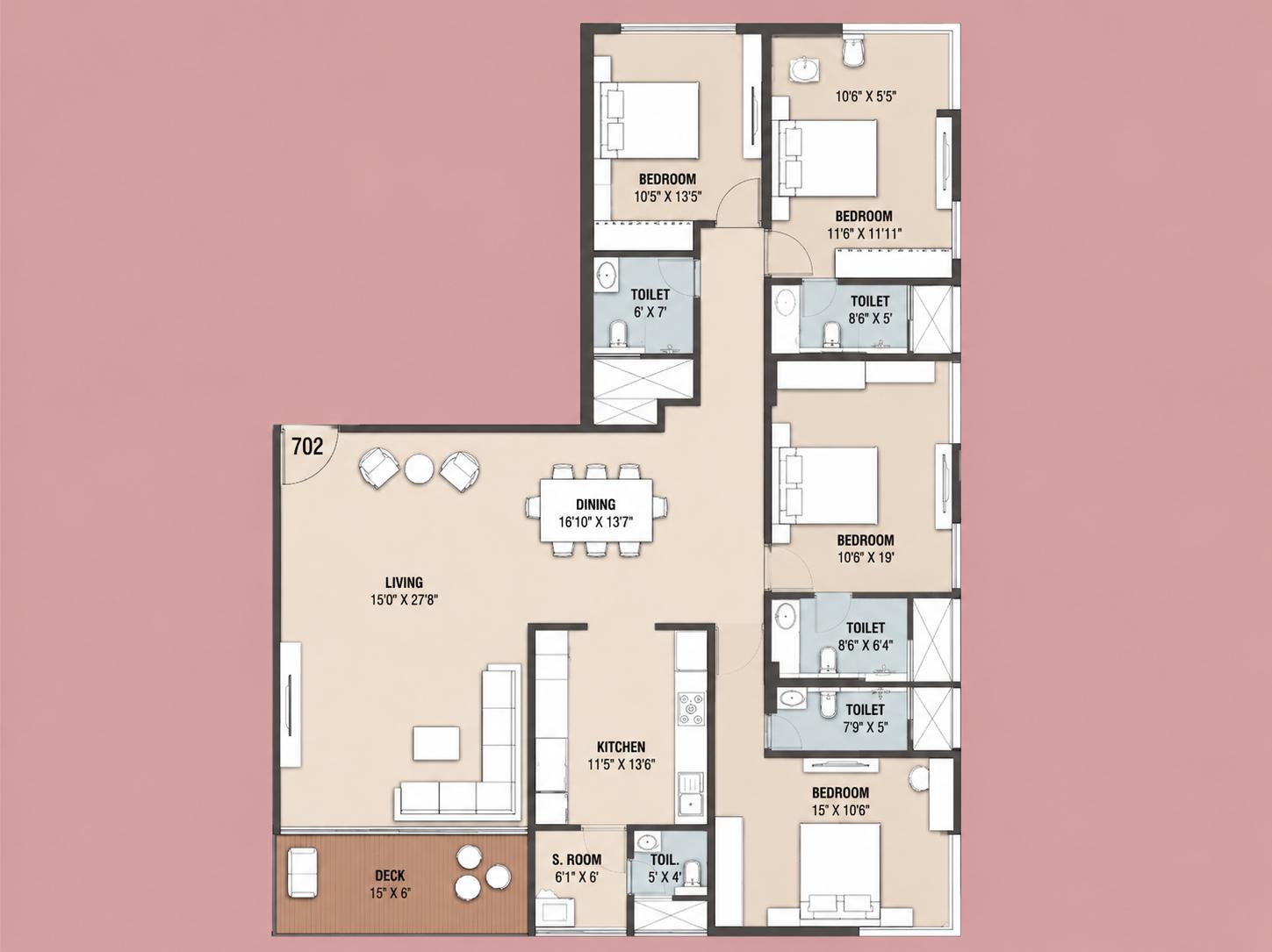4BHK floor plan
