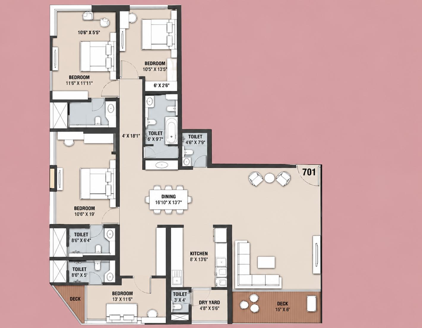 4BHK Premium floor plan