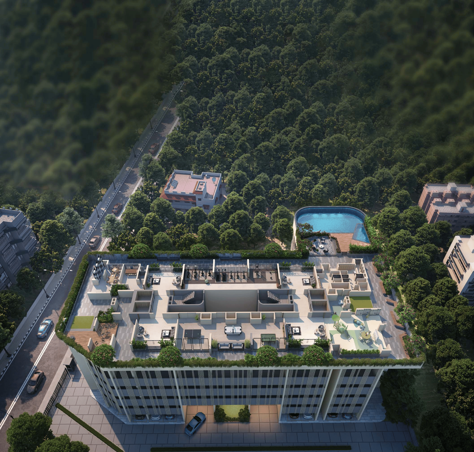 Rooftop terrace at Arkade Vistas, Goregaon East