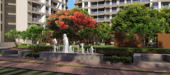 Landscaped gardens at Ashish Windermere, Bhayandar West
