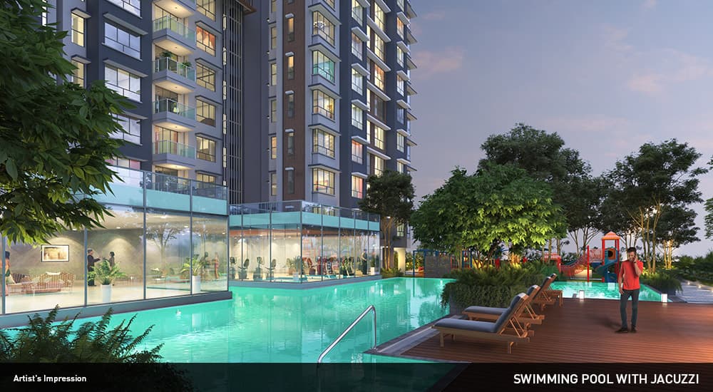 Swimming pool at Wadhwa TW Gardens, Kandivali East