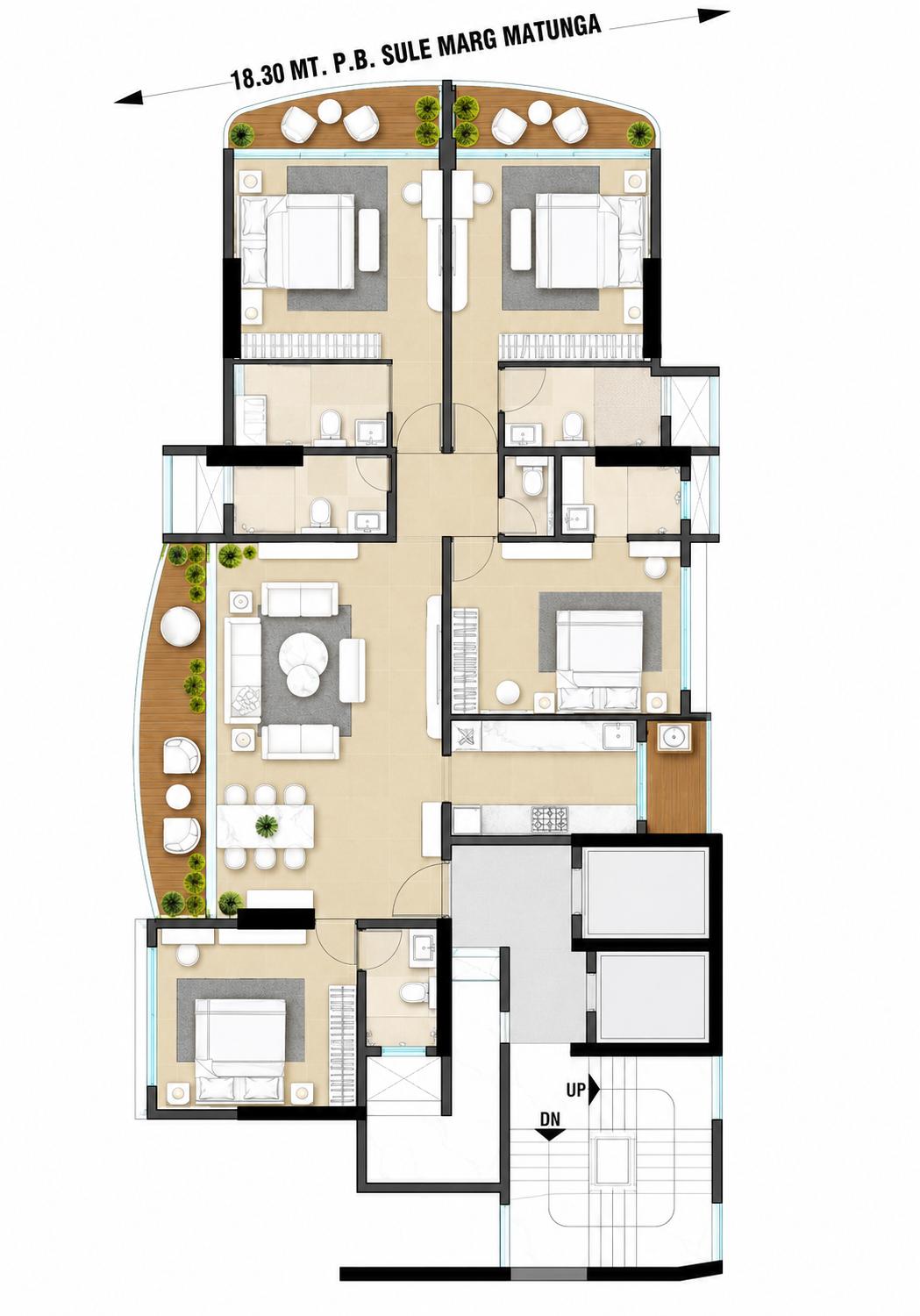 4BHK floor plan