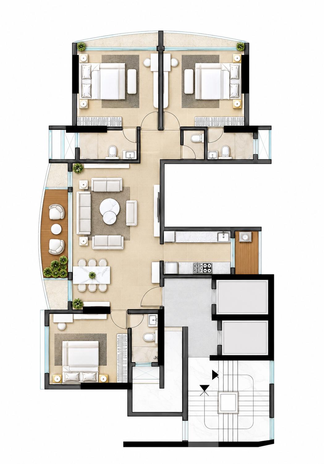 3BHK Premium floor plan