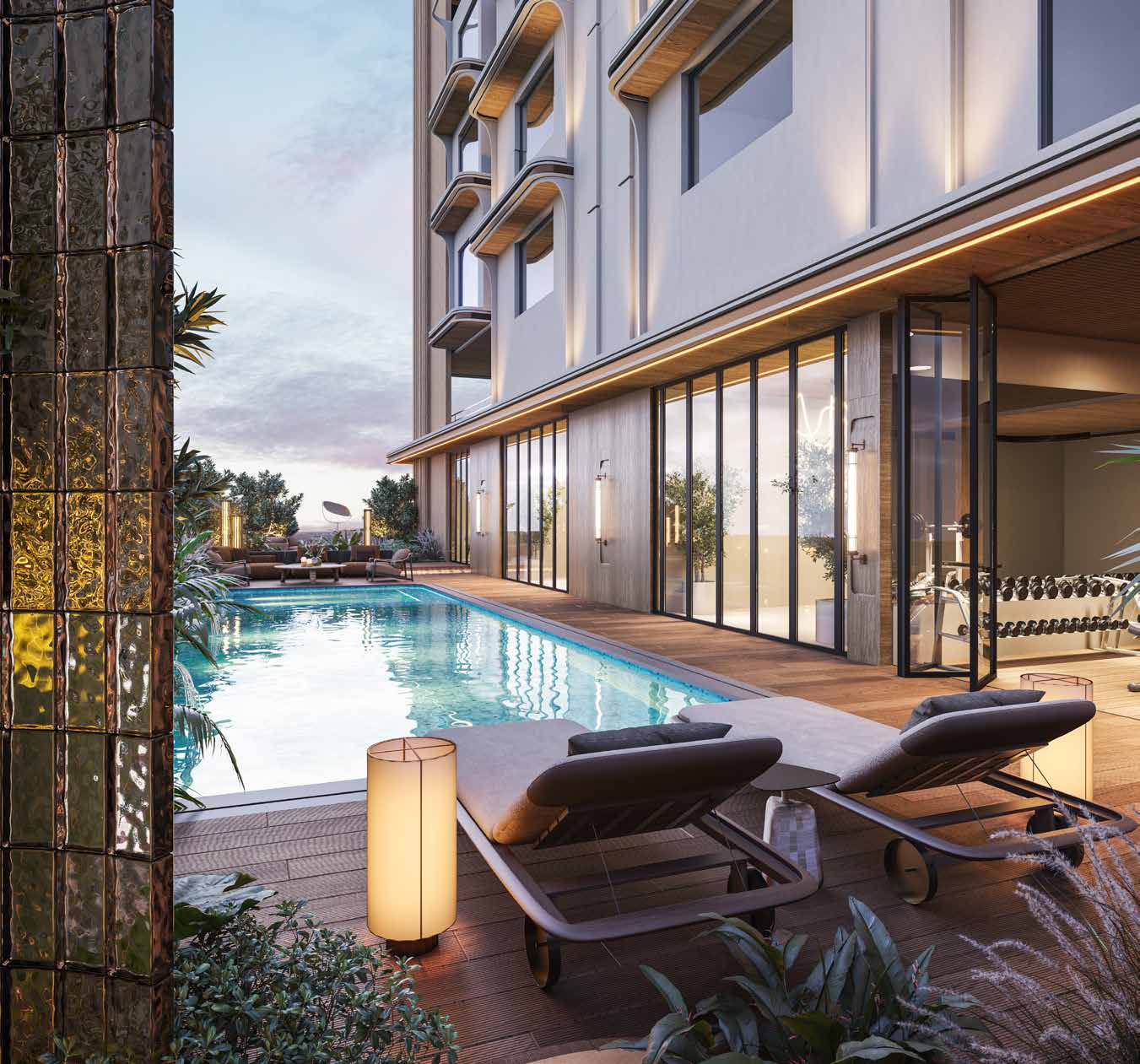 Swimming pool at Autograph Residency, Oshiwara