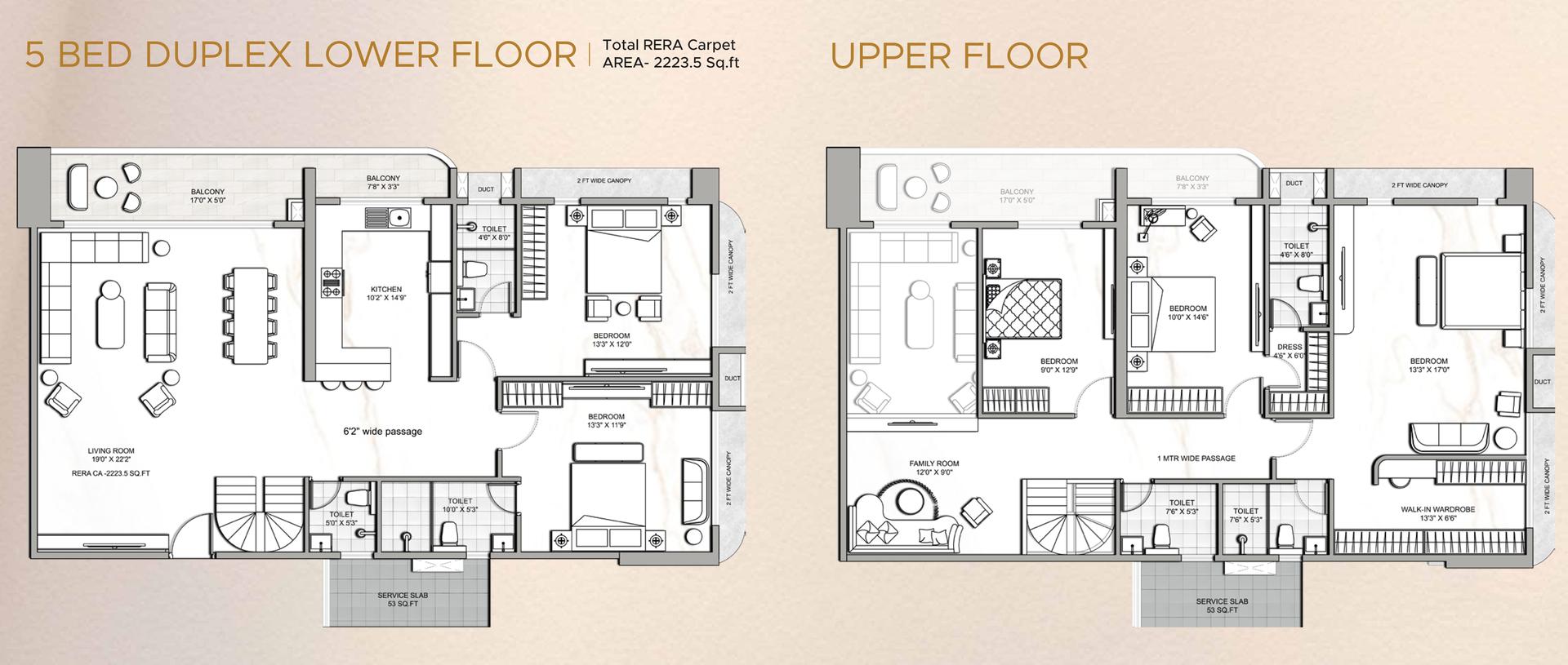 5 BHK DUPLEX floor plan