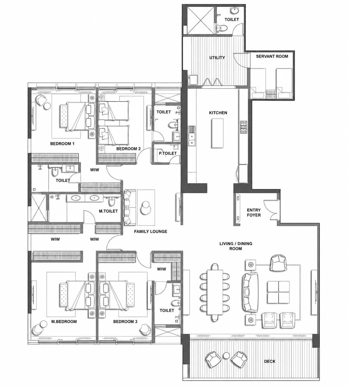 4BHK floor plan