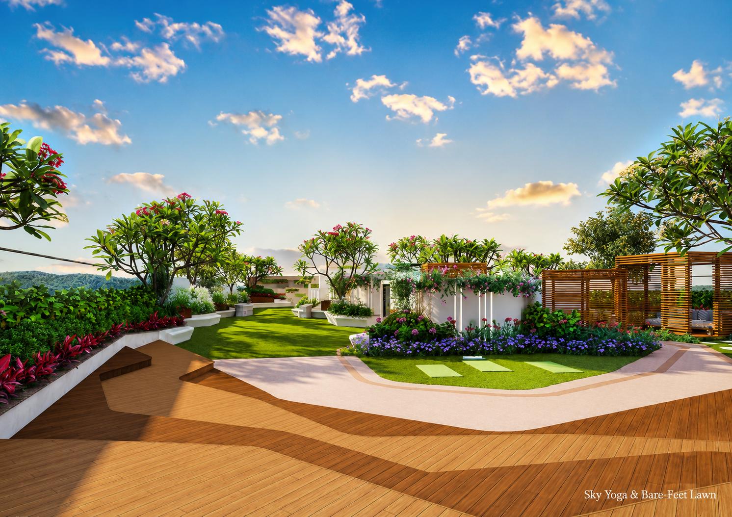 Landscaped gardens at MICL Aaradhya Parkwood, Mira Road East