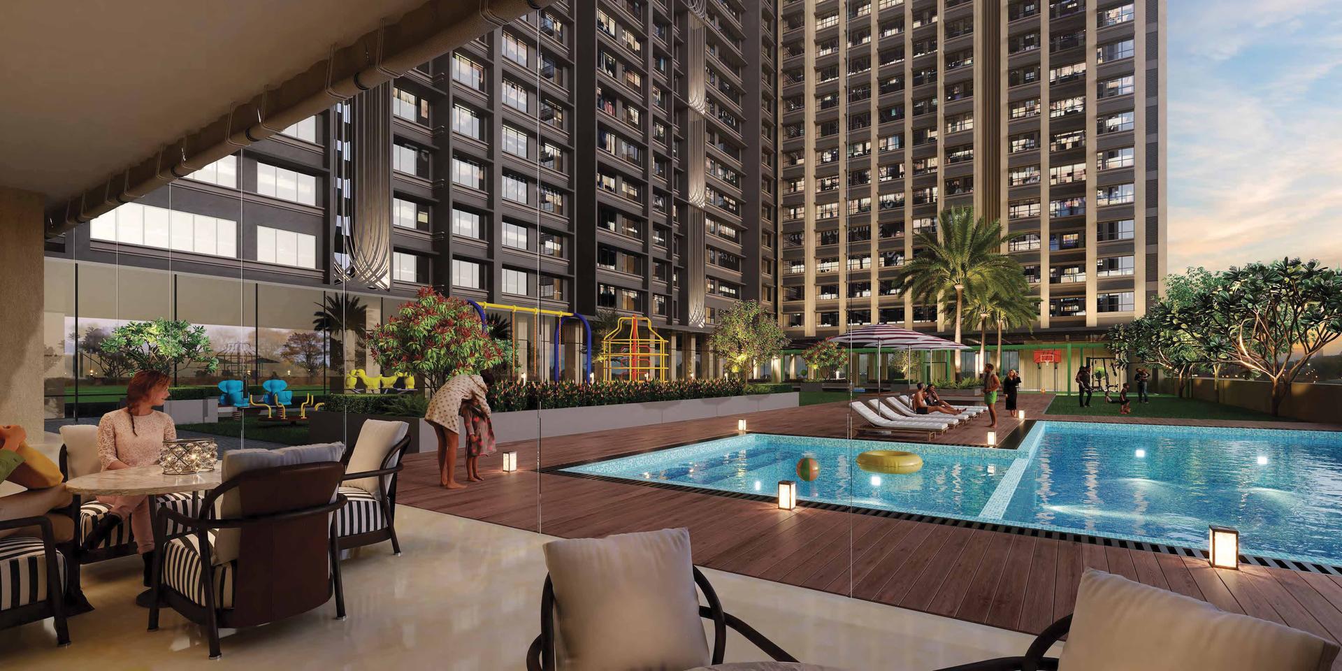 Swimming pool at Roswalt Zaiden, Jogeshwari West