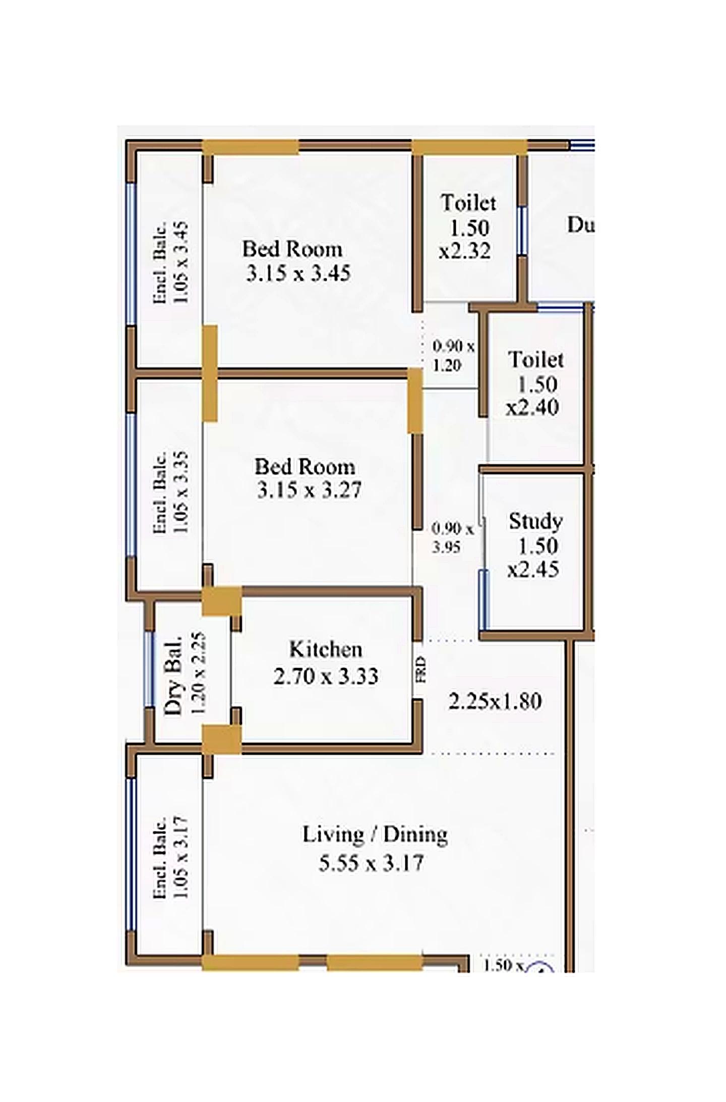 2.5BHK Elite floor plan
