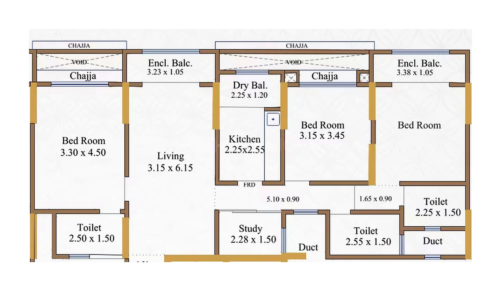 3.5BHK floor plan
