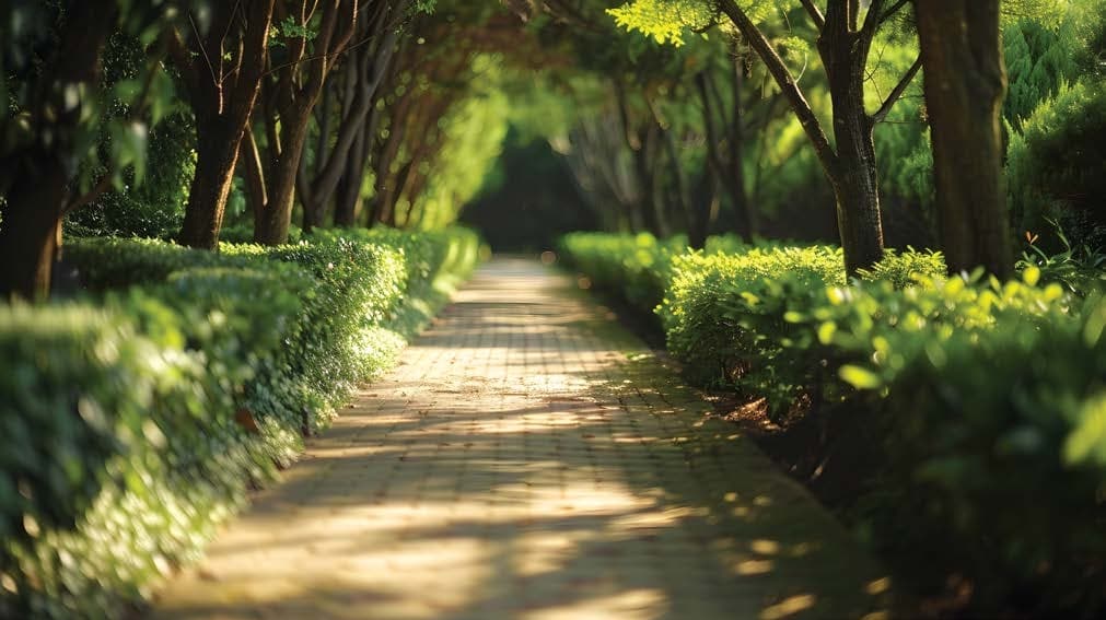 Landscaped gardens at Kabra Residency Park, Andheri