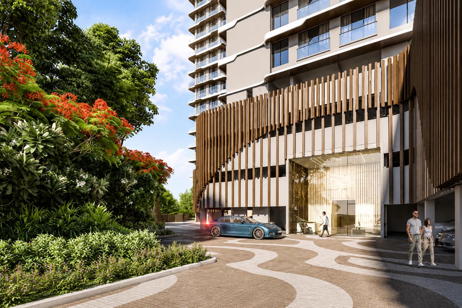 Grand entrance lobby at Modis Rashmi Signature, Malad West