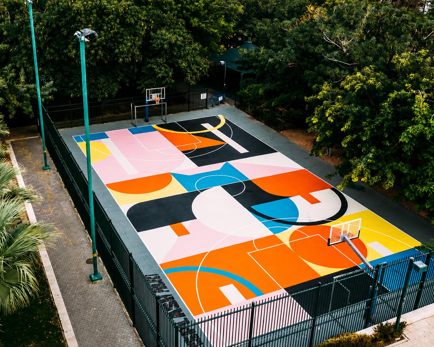 Basketball court at Modis Rashmi Signature, Malad West