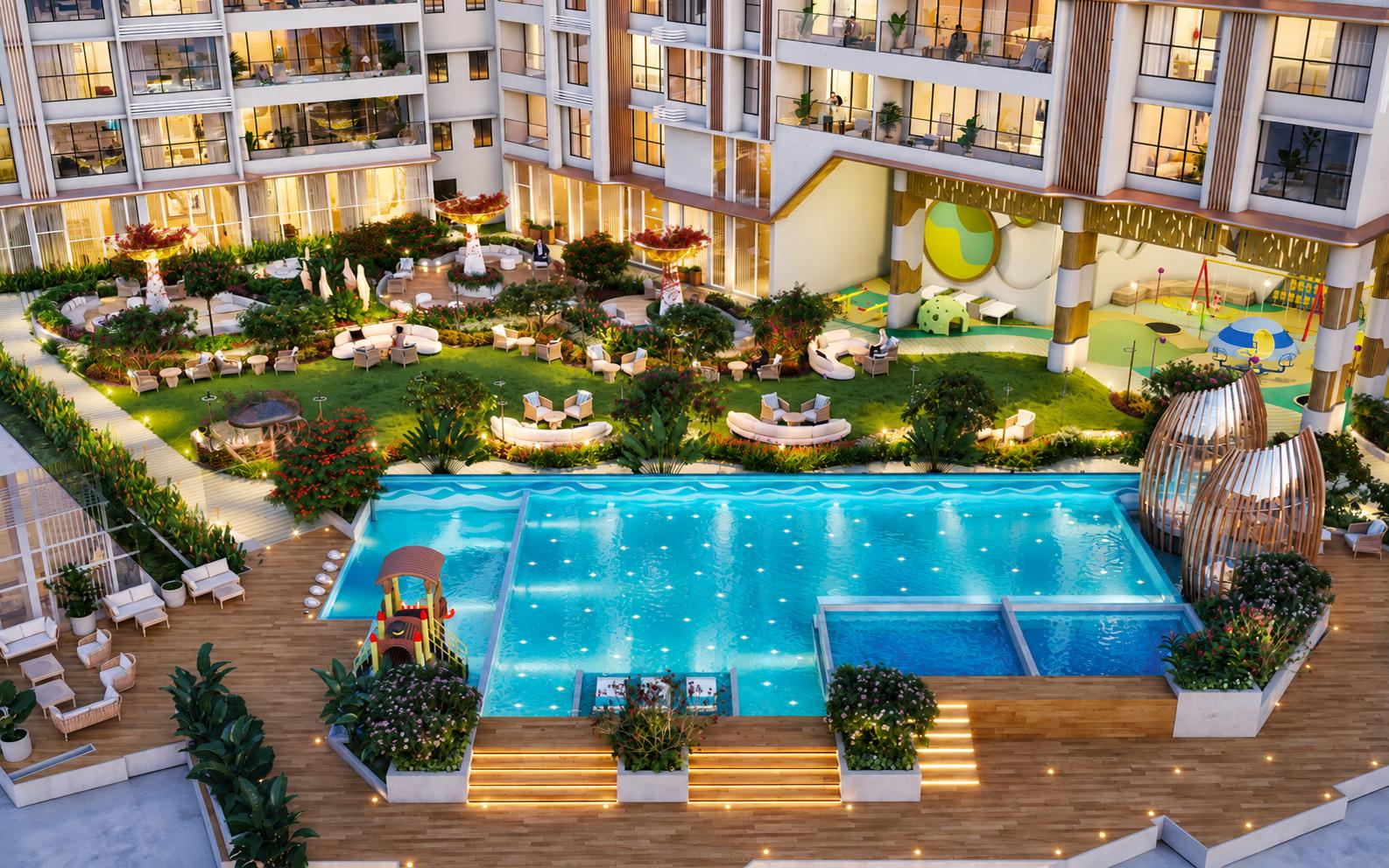 Swimming pool at MICL & Chandak Jade Park, Vile Parle West