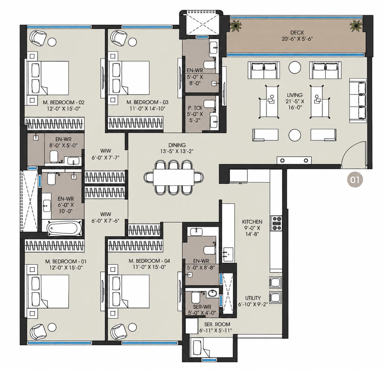 4BHK Premium floor plan
