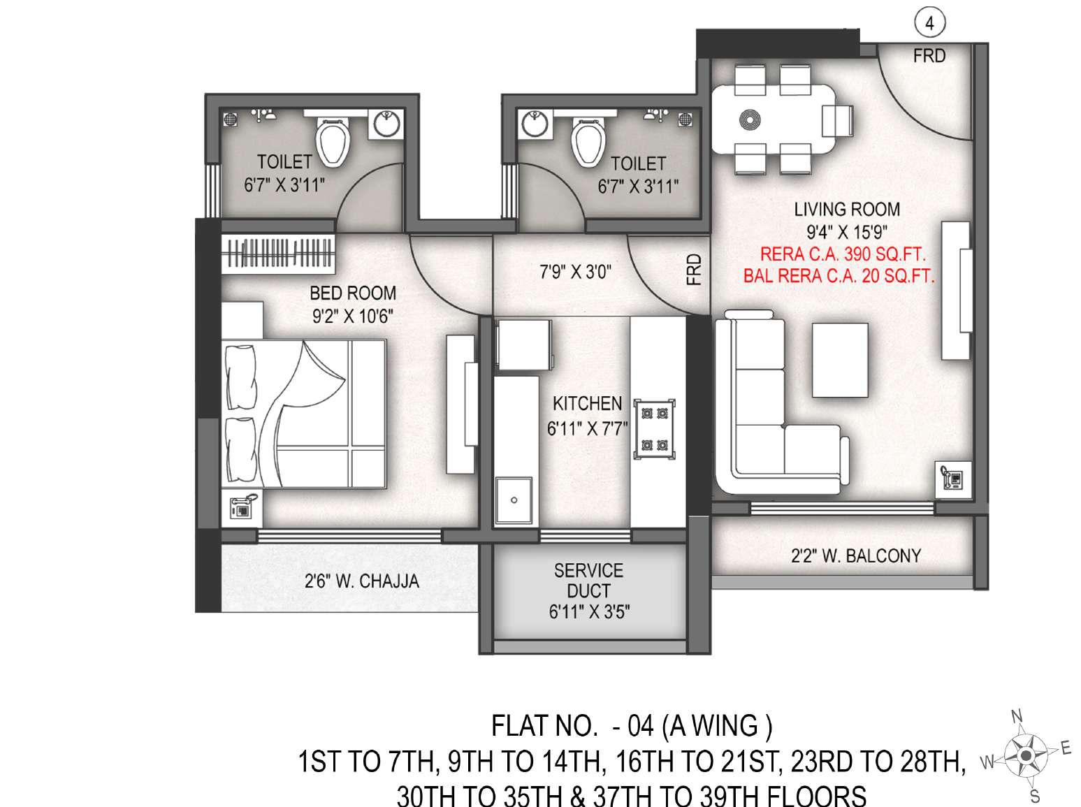 1BHK Signature floor plan