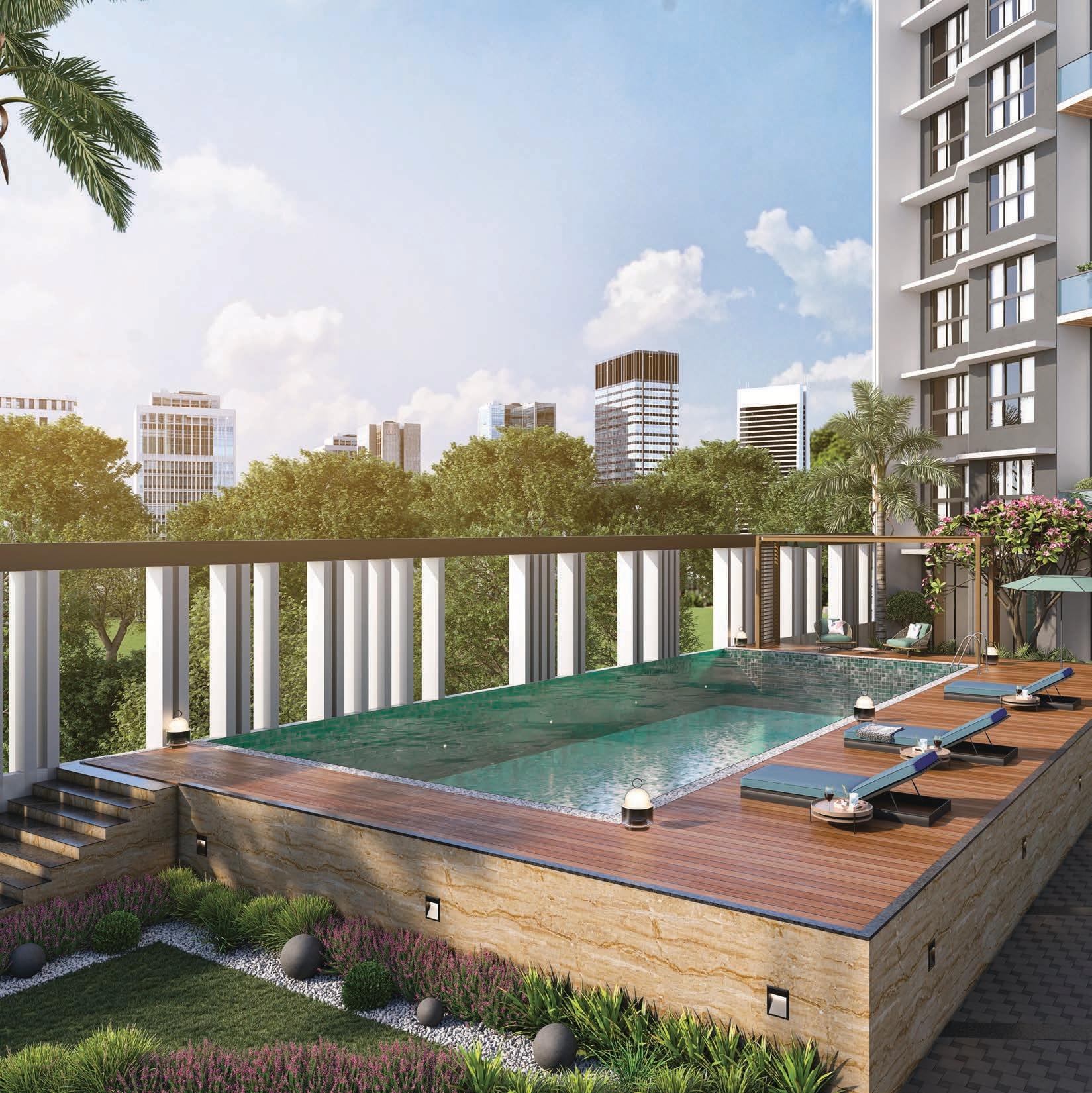 Swimming pool at H.Rishabraj Opulence, Goregaon West