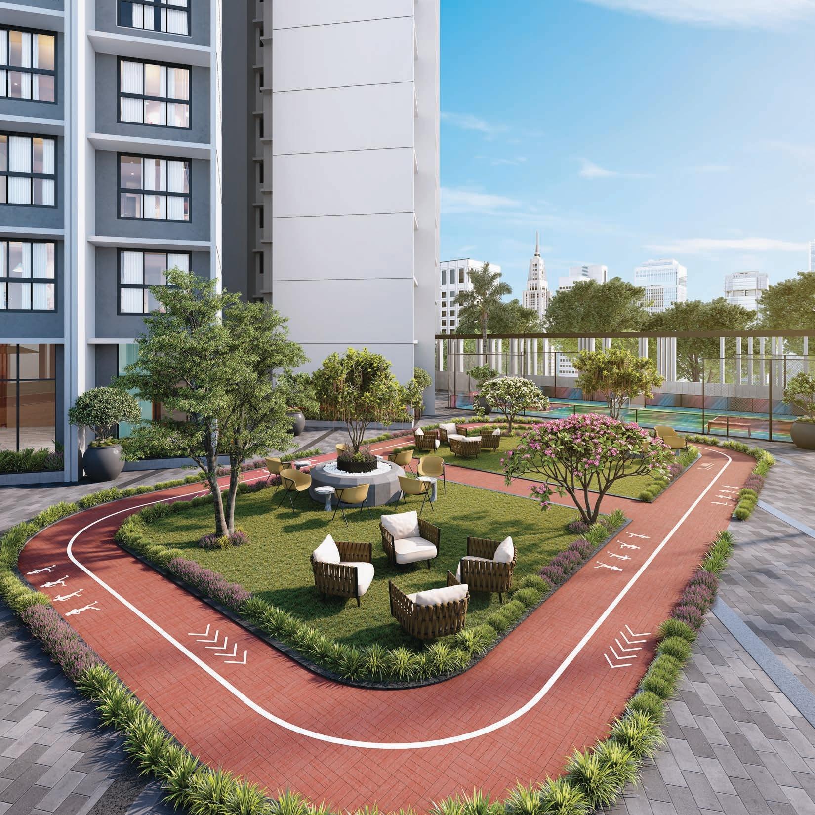 Landscaped gardens at H.Rishabraj Opulence, Goregaon West
