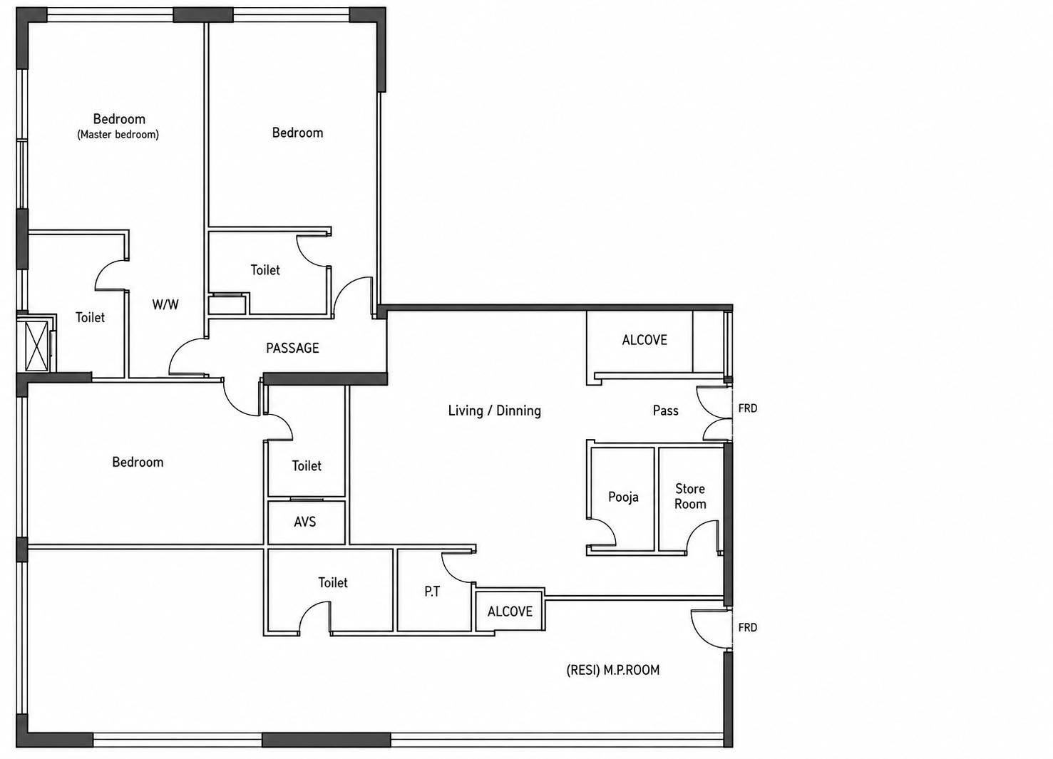 4BHK floor plan
