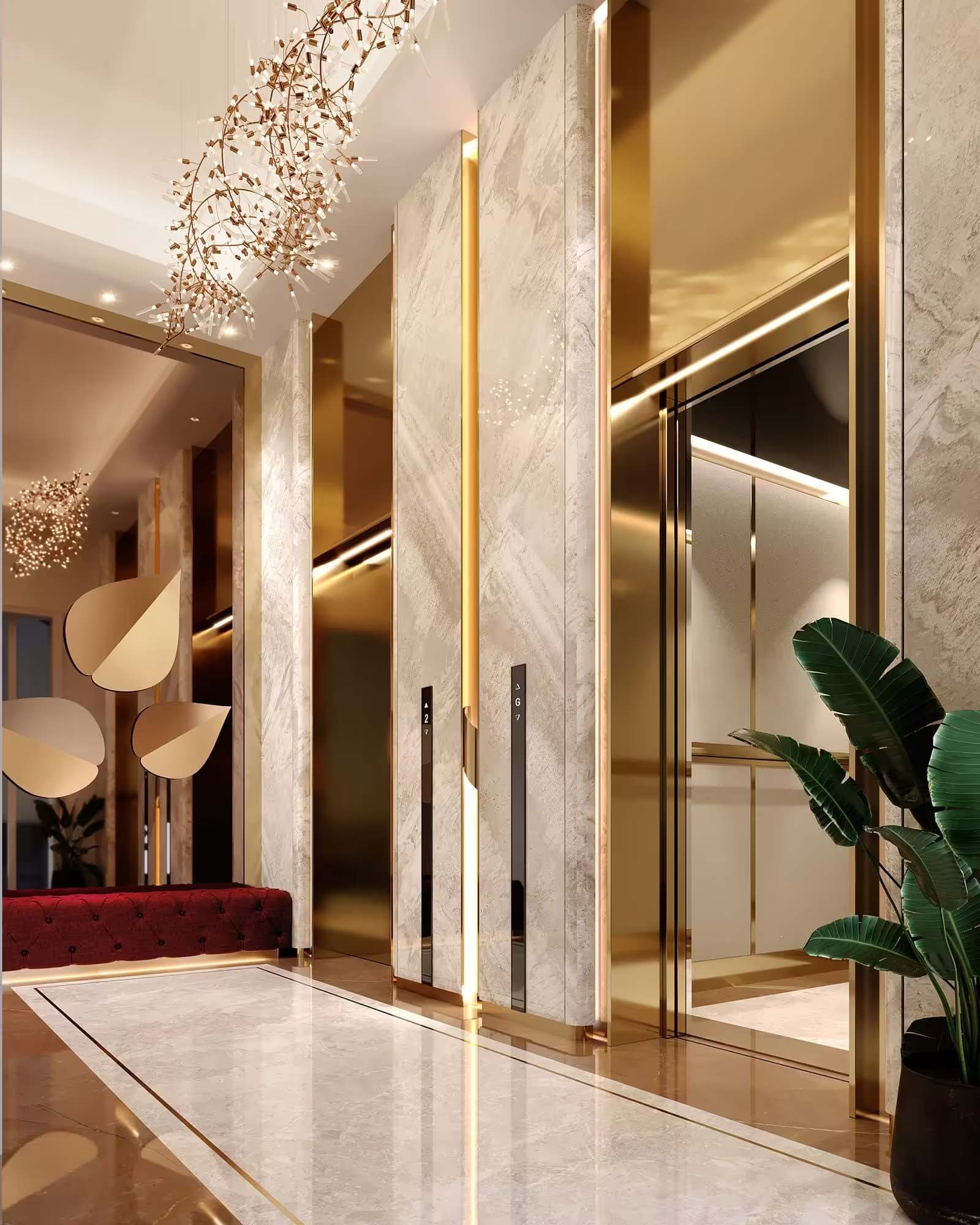 Grand entrance lobby at The IVY, Sion