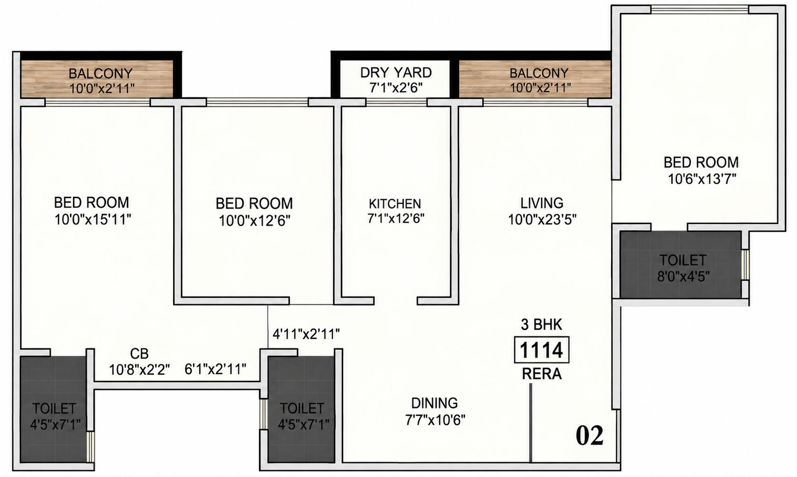 3BHK Signature floor plan